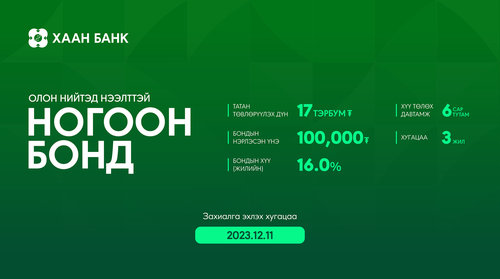 ХААН Банк дотоодын зах зээлд Ногоон бонд гаргахаар үнэт цаасны танилцуулгаа хийлээ